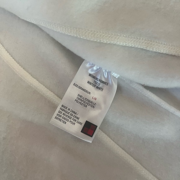 Fleece Jacket WOOLRICH Womens Size Large Long Sleeve Winter White Fuzzy Warm - Picture 9 of 10